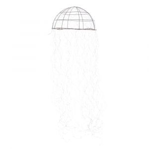 Luca Lighting - Chandelier Jellyfish argent blanc chaud 1280 LED IP44 - l200 x d60 cm - Accessoires d'int&eacute;rieur et d&eacute;coration saisonni&egrave;re