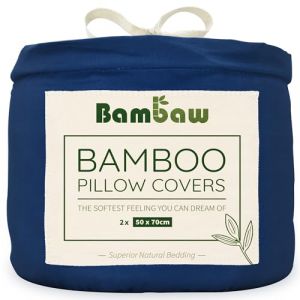 Bambaw Taies d'Oreiller en Bambou - Blue Marine