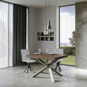 Table extensible Volantis - Noyer - 90x130 cm - 8 personnes - Design contemporain