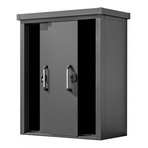 Toolportp Primeyard Armoire de jardin en métal 150x78x191 cm Abris de jardin anthracite, plancher inclus