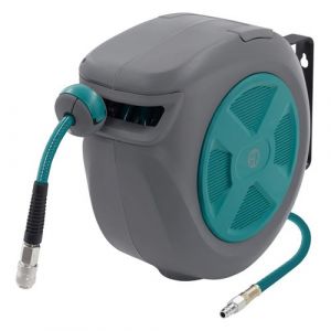 ECD Germany Enrouleur de Tuyau &agrave; Air Comprim&eacute; Automatique 15m + 1,5m avec Arr&ecirc;t Int&eacute;gr&eacute;,