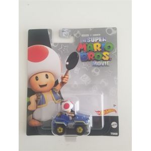 Mattel The Super Mario Bros Le Film - HKD58 - Voiture en métal 1/64 - Personnage Toad et quad