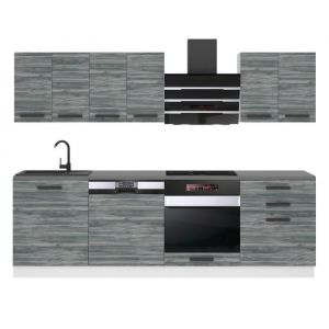 Cuisine Equipee Complete Susan Muebles de Cuisine Complets - 240 cm. Cuisine Complete avec Plan de Travail, chêne Glamour - Belini
