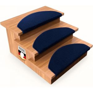 Tapis d'escalier Dynasty Velours Bleu Demi-circulaire 23,5 x 65 cm