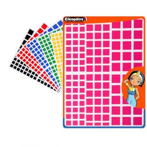 Cleopatre Gommettes Autocollantes Carr&eacute;es &ndash; 8 couleurs &ndash; Paquet de 24 feuilles (2304 stickers)
