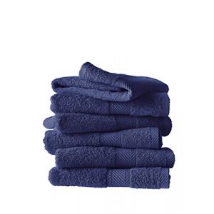 De Witte Lietaer Collection H Lot de 6 Serviettes Coton Bleu Marine 50 x 100 cm