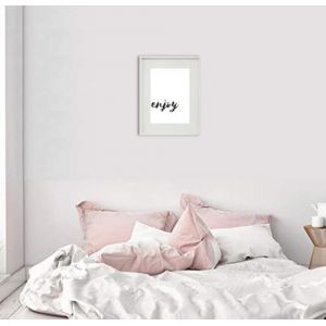 Shot Cadre Photo Enjoy 30x40cm avec P e Partout Tableau Bois Verre (BLANC)