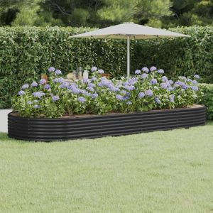 VidaXL Jardini&egrave;re Acier enduit de poudre 373x140x36 cm Anthracite