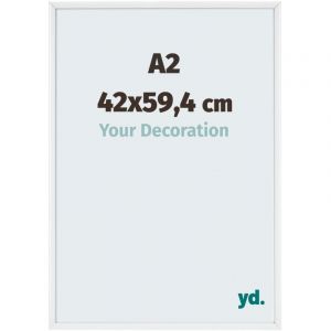 Yd. Your Decoration - A2 42x59.4 cm - Cadres Photos en Aluminium Avec Verre acrylique - Excellente Qualité - Blanc Brillant - Cadre Decoration Murale - Aurora