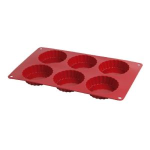 Crealys Moule à 6 tartelettes Candy en silicone (17 x 29 cm)