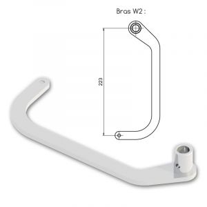 Wimove Bras W2 gauche blanc RAL 9010 - bras assemblé plus manchon -