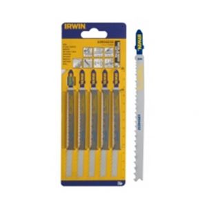 Irwin Lames de scies sauteuses bi-metal pour bois et metaux - 5 lames t345xf, long. 132 mm, Denture Denture progressive 5 à 10 tpi