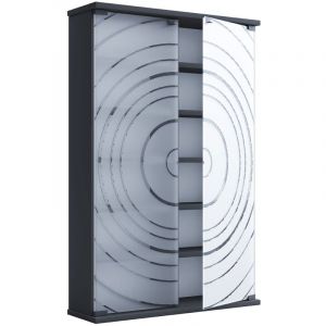 Vcm Bois,Cd,Dvd,Stand,Étagère,Armoire,Rangement,Étagère Sur Pied,Support,Porte En Verre,Tilano,L