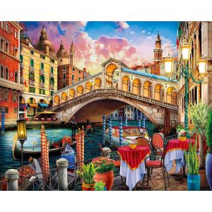 Figured'Art Peinture par Num&eacute;ro Adulte Pont du rialto - Activit&eacute; Manuelle Kit de Loisir Cr&eacute;atif DIY Num&eacute;ro d'Art Complet - 40x50cm sans ch&acirc;ssis en bois