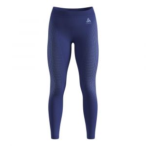 Odlo Performance Warm Eco Big Logo Bottom Long Collant tight Femmes-bleu, Taille XL