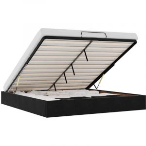 VidaXL Cadre de lit ottoman sans matelas noir 200x200 cm velours