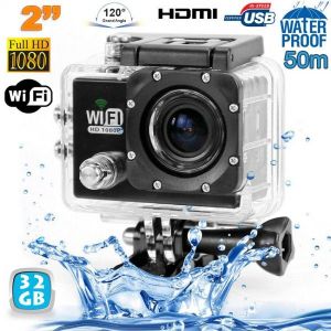 Image de Yonis Camera sport wifi étanche caisson waterproof 12 MP Full HD 32 Go