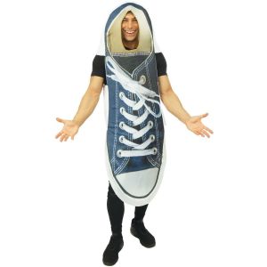 Ruedelafete Déguisement Chaussure basket bleue adulte