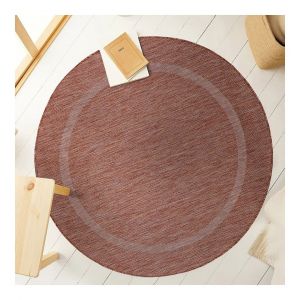 Allotapis Tapis plat int&eacute;rieur et ext&eacute;rieur contemporain rond Kiano &Oslash; 120 Rouge