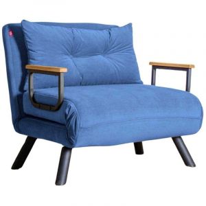 Menzzo Fauteuil convertible Sando bleu - 50x60x45 cm