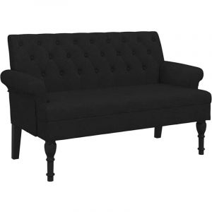 VidaXL Banc avec dossier noir 120x62x75,5 cm tissu