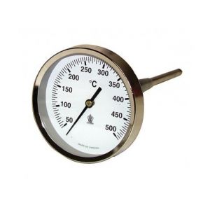 Thermomètre rond de fumée - 50 à 500°C diamètre 80mm sonde 15