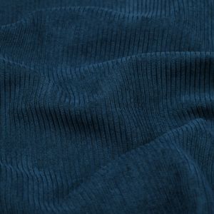 Stof Tissu velours côtelé fin pétrole - Mondial Tissus