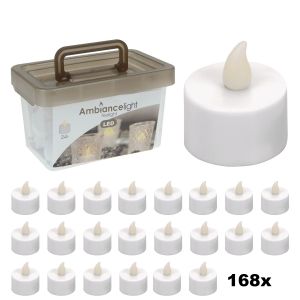 Ambiance Set de bougies chauffe-plat LED - Boîte XXL de 120 bougies - piles incluses