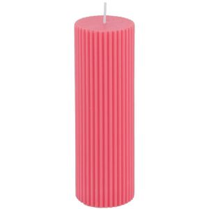 Ruedelafete Grande Bougie Pilier Cannelée 5x15cm, Pink Lady