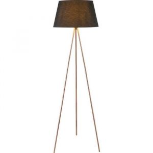 Image de Globo Lighting Lampadaire en Métal 154,5x60x60 cm Cuivre - Lampadaire Métal couleur cuivre - Tissu noir - Interrupteur - A:600 - H:1545