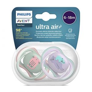 Philips Sucette Ultra Air 6-18Mois Fille 2uts