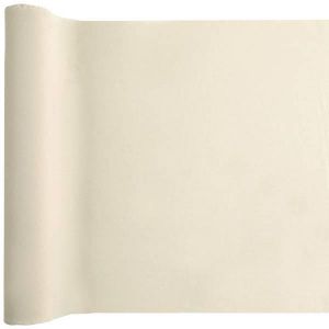 Ruedelafete Chemin de table en tissu Crêpe 3m, ivoire