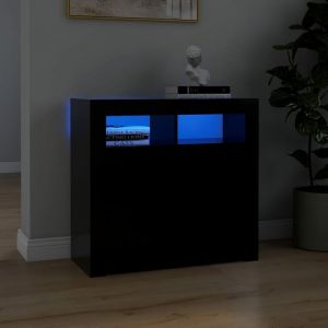 VidaXL Buffet avec lumières LED Noir 80x35x75 cm