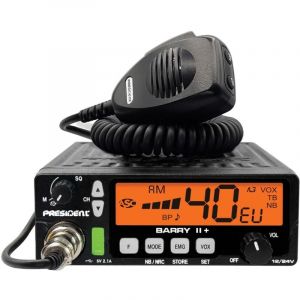 President Barry II+, CB 12V 24V, communication AM FM, écran LCD couleur, VOX mains libres, filtre anti-bruit, scan et saut, USB, CB compacte pour