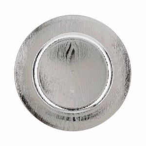 Feeric Christmas iette de pr&eacute;sentation ronde effet Bois Argent D 33 cm La maison des couleurs