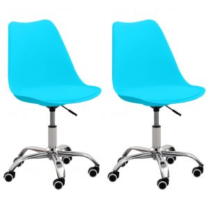 Image de VidaXL Chaises de bureau 2 pcs Bleu Similicuir