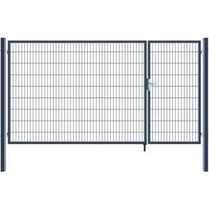 Portail de jardin aditus &agrave; double battant Couleur : Anthracite, Dimensions : 180 x 350 cm - Home Deluxe