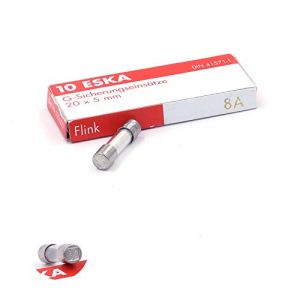 Fusible Rapide (F) en verre 8A/250VAC 5x20mm (Boite de 10 Fusibles)