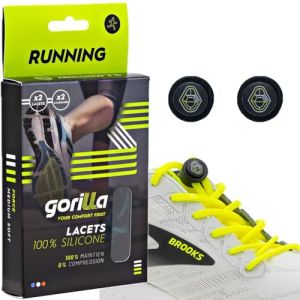 Gorilla Lacets flexibles Running Lacets / gu&ecirc;tres / semelles / pointes athl&eacute;tisme Jaune/or - Taille TU