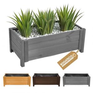 Jardini&egrave;re Haute Bois Bogateco 80x38x30 cm G&eacute;otextile Anthracite