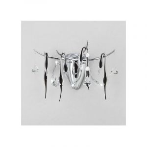 Diyas Applique murale Cygnet 3 Ampoules chrome poli/blanc dépoli/cristal