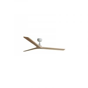 Faro Klim Grand Ventilateur De Plafond Cc En Bois De Chêne Clair Et Blanc, 6 Vitesses