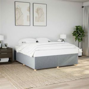 VidaXL Cadre de lit sans matelas gris clair 200x200 cm tissu