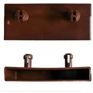 Scm Créations - Lot de 20 embouts de Latte 60mm marron Attaches plastique Renforcé Sommier lit canapé clic clac bz Fixation Accroche support capuchon