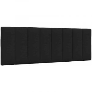 VidaXL Coussin de tête de lit noir 140 cm tissu