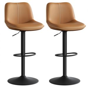 Tabourets de Bar - VASAGLE - Lot de 2 - Pivotants - Réglables - Marron Caramel