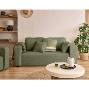Topaze - canapé droit 2 places - en tissu bouclette - Vert
