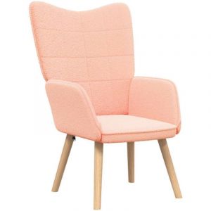 VidaXL Fauteuil relaxant Rose 62 x 67 x 95.5 cm tissu