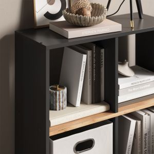 Meuble de rangement cube Tetra, Anthracite/ch&ecirc;ne dor&eacute;, 72.6x72cm, Vicco