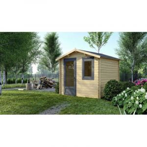 Abri de jardin en bois - 7.5m2 - 3x2.5m - Ep. 28mm - Couleur: naturel - DOM755